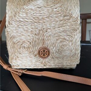 Tory Burch Natural Woven Crossbody Bag